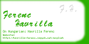 ferenc havrilla business card